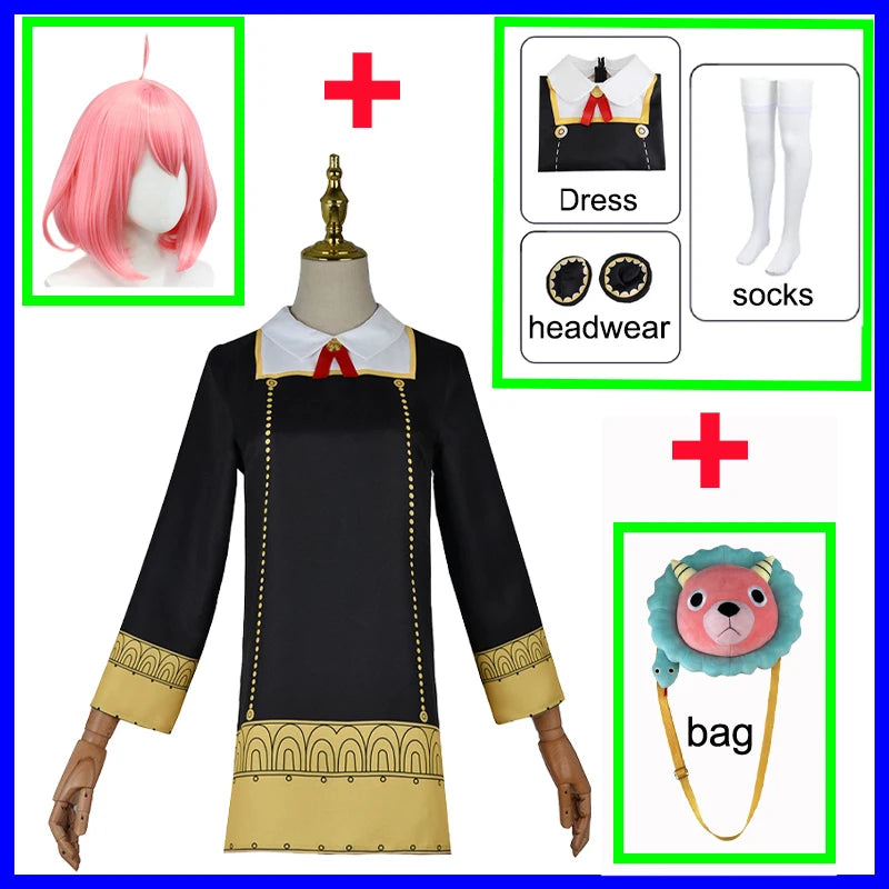 Anime Spy X Family Cosplay Costume Yor Forger Sexy Dress Loid Forger Light Green Suit Anya Kawaii Outfit Carnival Party Wig COS