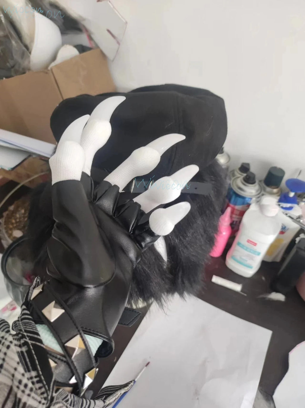 Furry Gloves Kig Fursuit Paws Kigurumi Cosplay Plush Gloves& Handwear Summer Gloves Claw Black White Multicolor Claw Furry Suit