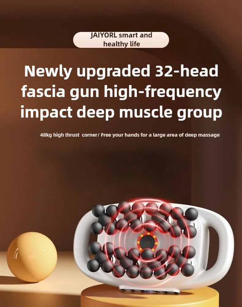 32 Massage Heads Massage Gun Deep Tissue Muscle Professional High Quality Wireless Frequency Vibration Red Light Masajeador