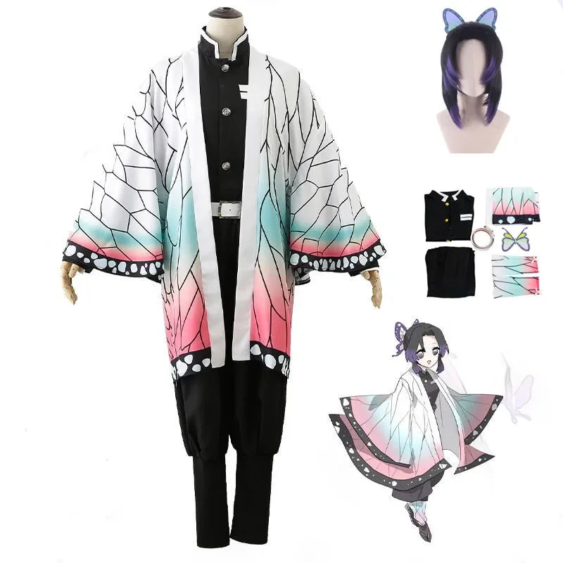 Demon Kochou Kanae Cosplay Costume Adult Anime Kimetsu No Yaiba Shinobu Kochou Halloween Clothes