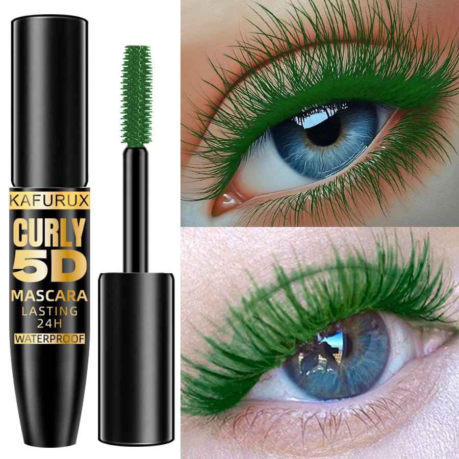 5D Mascara Thick Curl Waterproof Natural Lenthen Eyelash 9 Colors Blue White Green Pink Black Eye Makeup Korean cosmetics