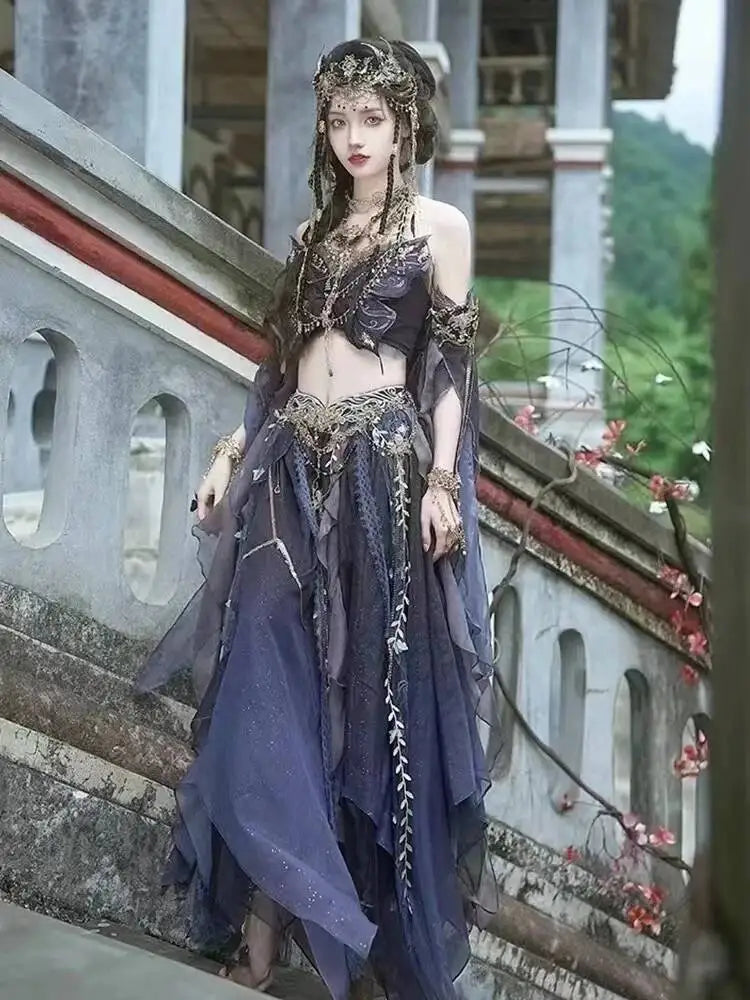 Butterfly Dress Hanfu Elf Exotic Style Dress Suit Western Region Princess Dress Girls' Clothing Han Dress Jungle Elf Costume