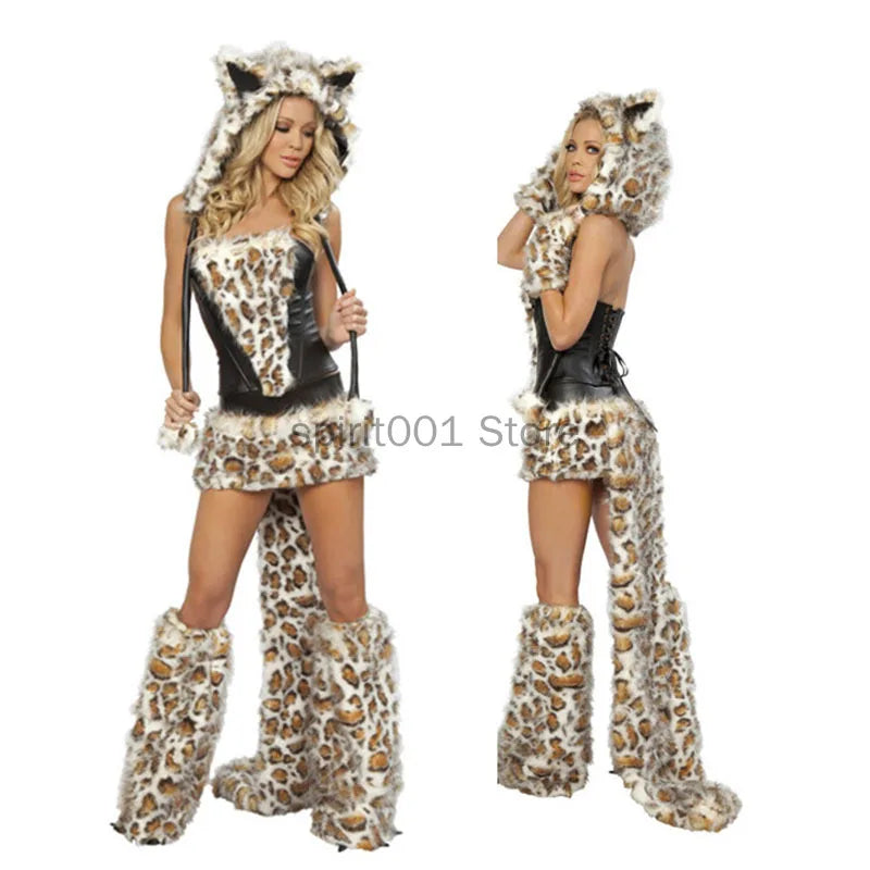 New Sexy Furry Wolf Girl Costume Wolf Women Costumes Halloween Furry Costumes For women Animal Costume Cosplay Christmas Costume