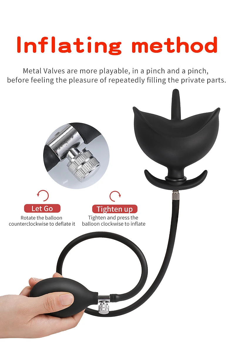 BDSM Vibrator Inflatable Anal Plug Huge Butt Plug Dildo Pump Vaginal Anus Expansion Prostate Massager Sex Toys for Woman Men Gay