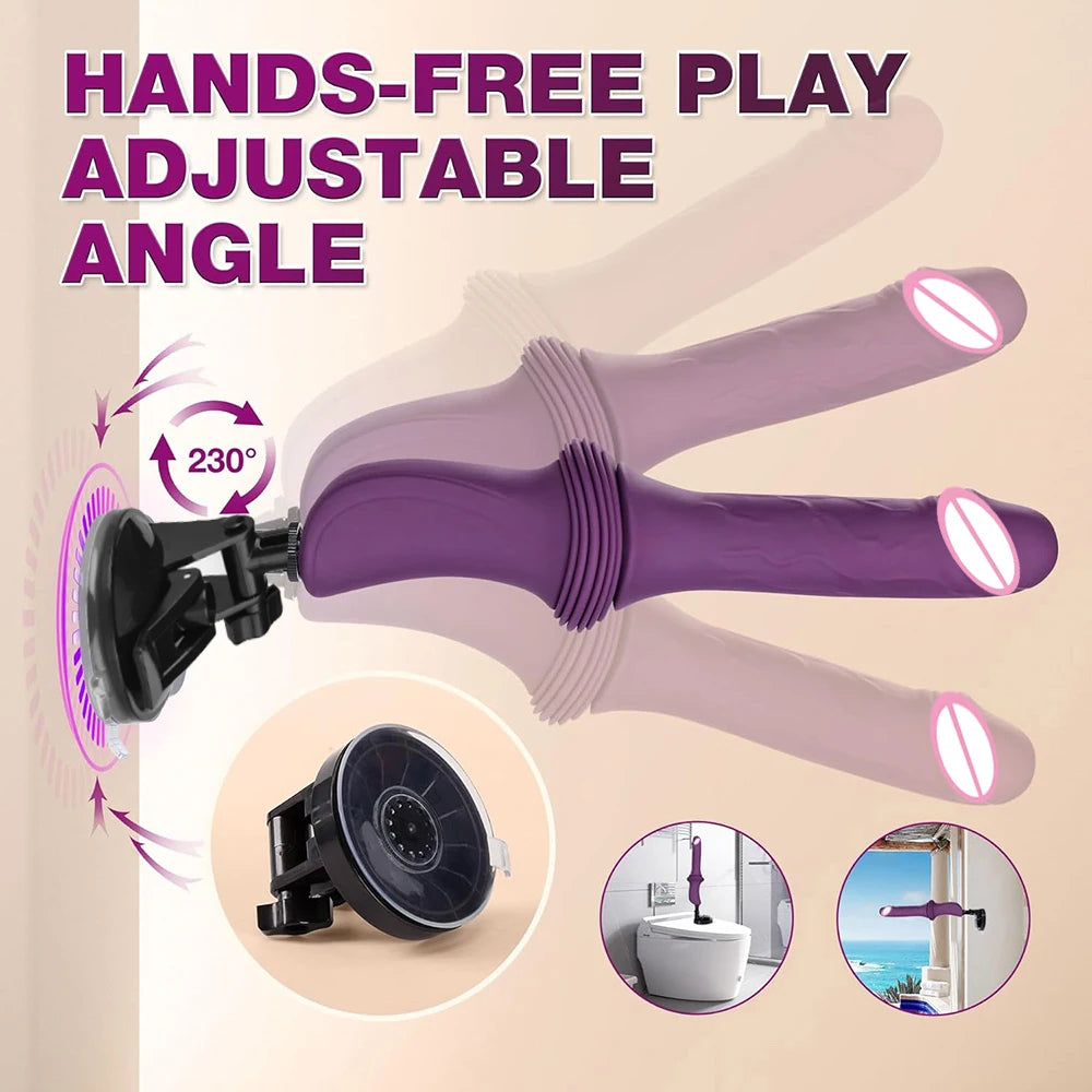 Telescopic Large Dildo Vibrator 10 Vibration 3 Thrusting Realistic Dildos Vagina Massager G Spot Clit Anal Sex Machine for Women