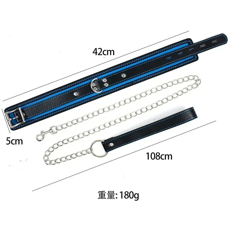 Accessories for Couples Leather Harness Sex Slave Bondage Adult Products Collar and Chain Leash Fetsih Erotic BDSM Sex Exotic