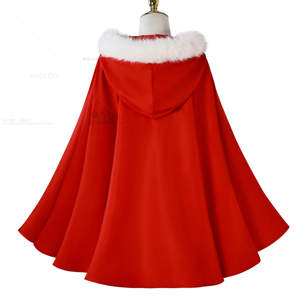 Anime Cindy Lou Cosplay Costume Cindy Plaid Dress Red Cloak Outfit Blond Wig Women Kids Halloween Suit Christmas Gift Customized
