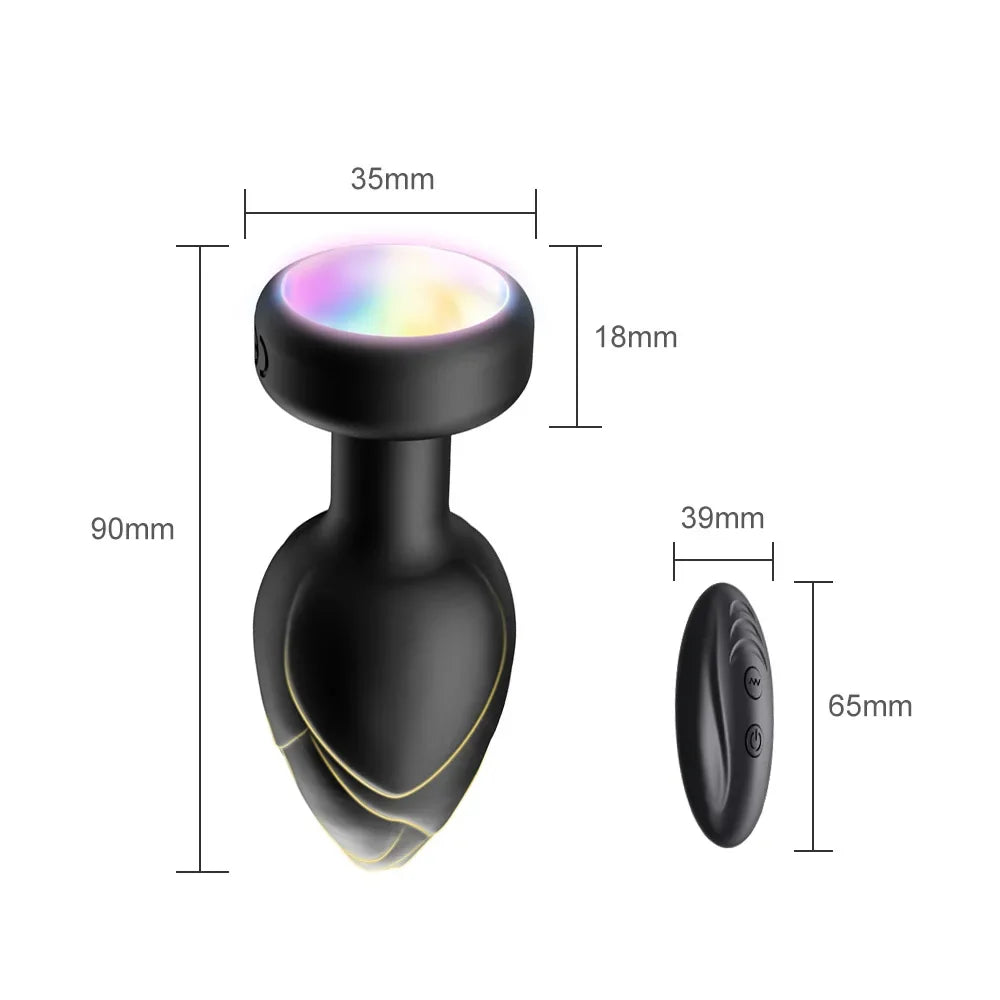 LED Colorful Light Butt Plug for Women Men Anal Plug Vibrator Wireless Remote Control Buttplug Prostate Massager Adults Sex Toys