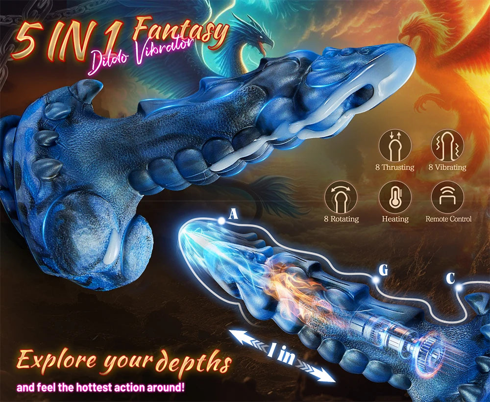 Huge Thick Thrusting Dildo Vibrator Fantasy Monster Female Masturbator Vaginal Anal Toy Realistic Dildos Sex Toys for Women Men