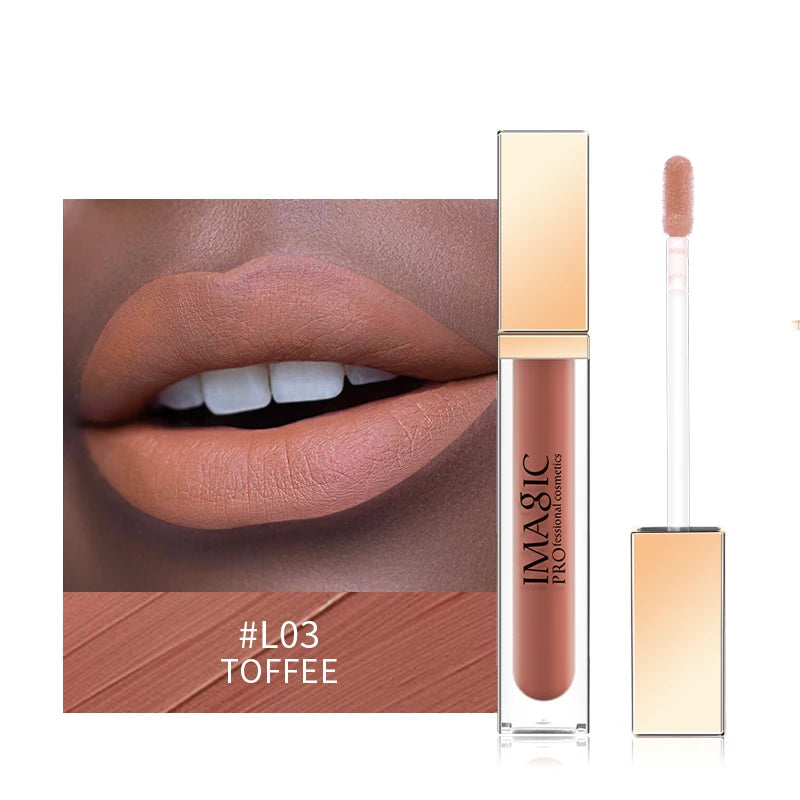 IMAGIC 20Colors Lip Glaze&Gloss Long Lasting Matte Moisturizing Lightweight Pigment Liquid Lipstick Silky Texture Women Makeup