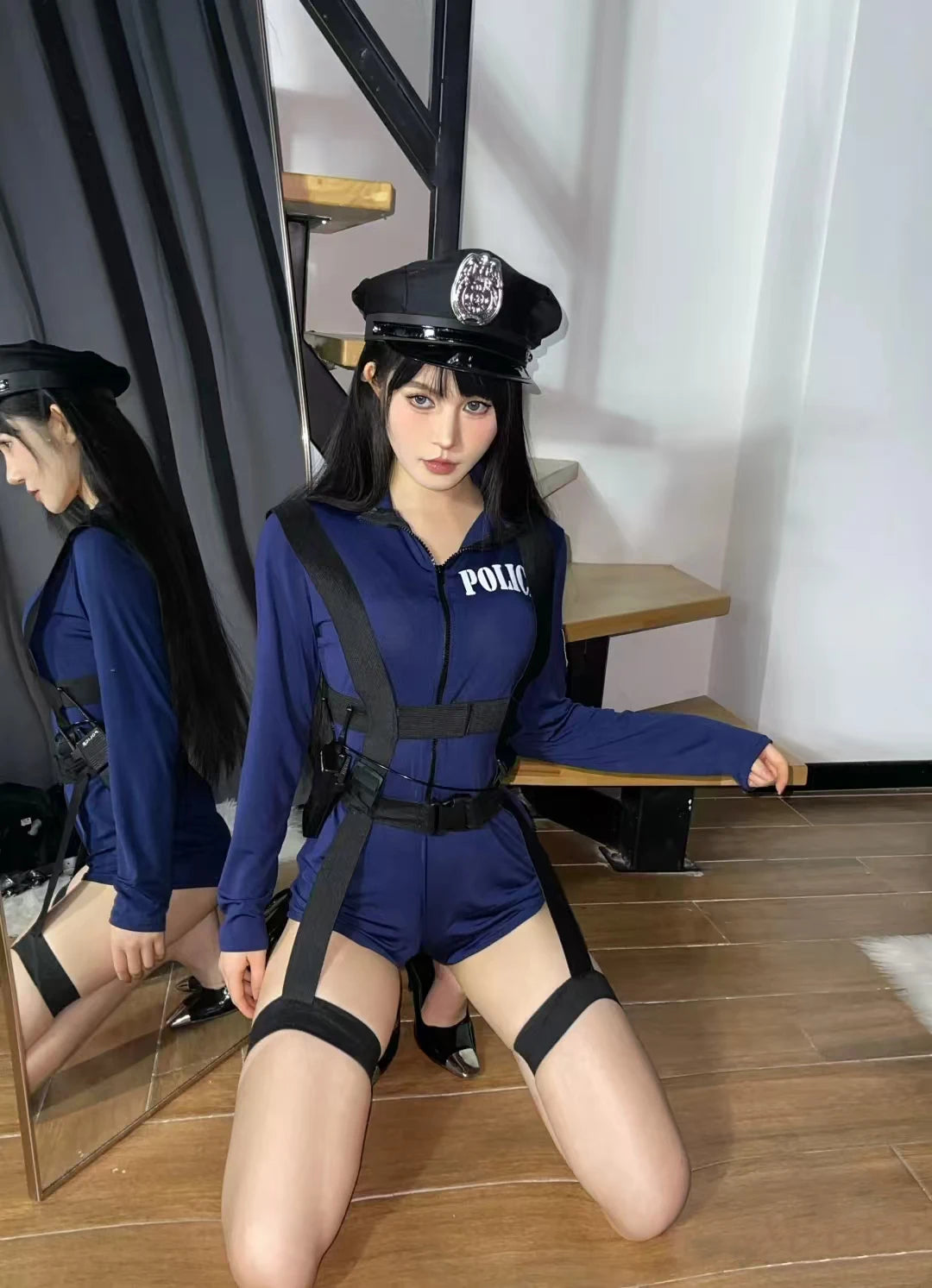 Sexy Cosplay Costumes Hot Rabbit Police Woman Jumpsuit Halloween Costume For Women Tempting Uniform Seductive Performance Cloth