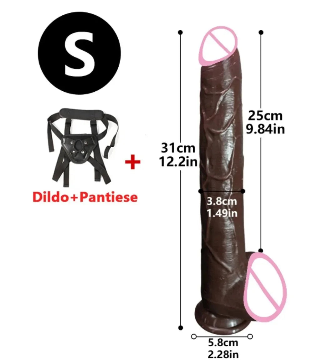 13.3in Super Long Penis Dildo Realistic Soft Dildo With Suction Cup Anal Sex Toys For Men Women Masturbator Huge Phallus