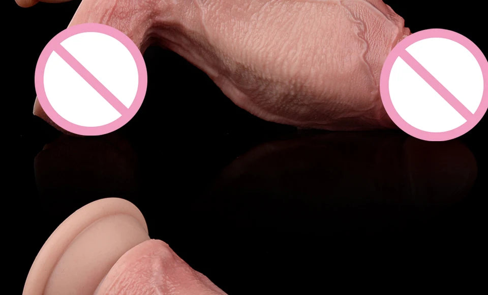 5.5" Ultra-Realistic Thick Dildo with Veins & Balls - Body-Safe Liquid Silicone & Strong Suction Base for Women & Solo Play