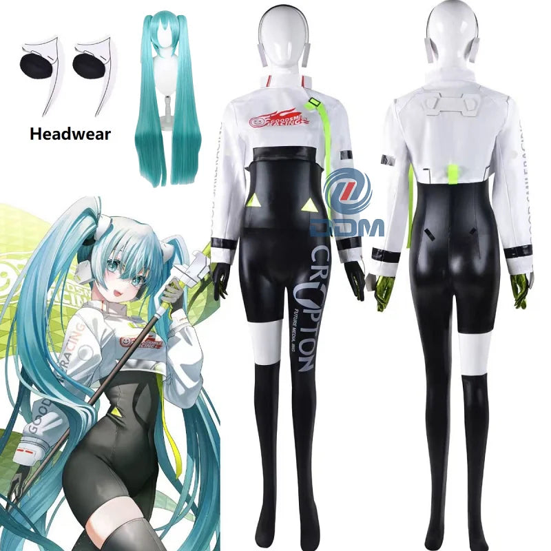 Anime Mikuu 2022 Racing Cosplay Costumes Game Hatsune Miku Anime Cosplay Costume For Women Halloween Carnival Party Comic Con
