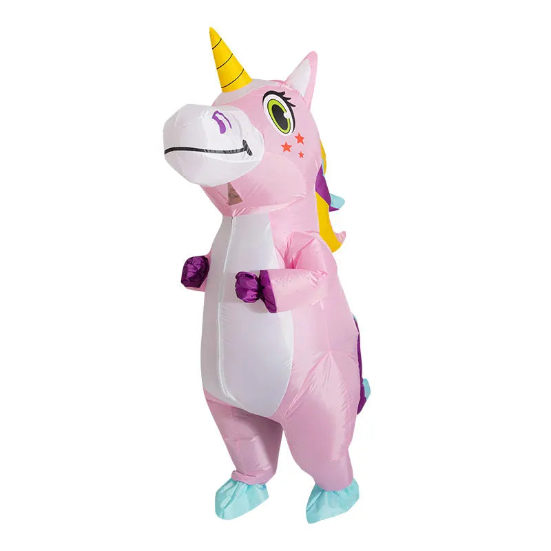 anime Inflatable Unicorn Costume Pink Full Body Unicorn Cosplay Costumes with Blower Funny Party Halloween Costume for Adult