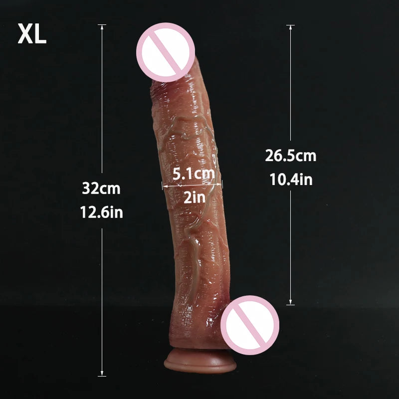 Realistic Silicone Big Dildos Fake Long Dick Penis Soft Double Layer Butt Plug Adult Sex Toys For Woman Men Vagina Anal Massage