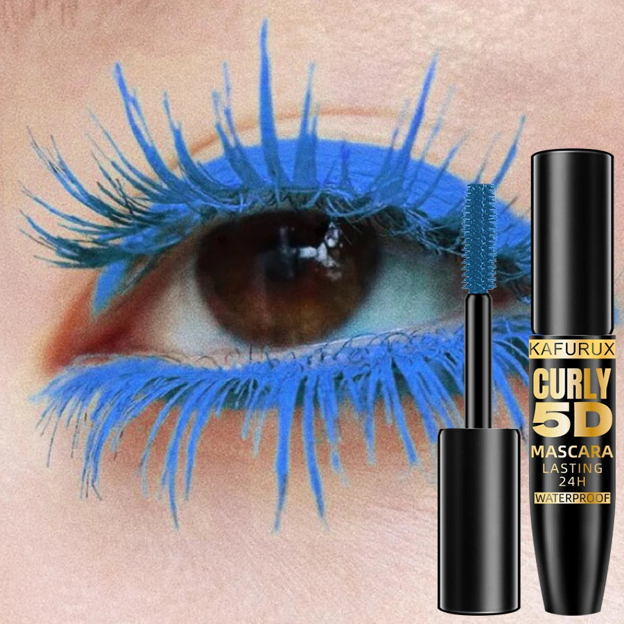5D Mascara Thick Curl Waterproof Natural Lenthen Eyelash 9 Colors Blue White Green Pink Black Eye Makeup Korean cosmetics