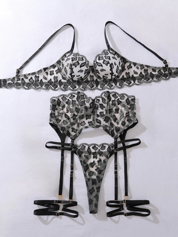 Erotic Lingerie Set Babydoll Sensual Lingerie Lace 2025 Bra Set For Women Underwear Intimate Sexi Costumes Bra And Panty Set