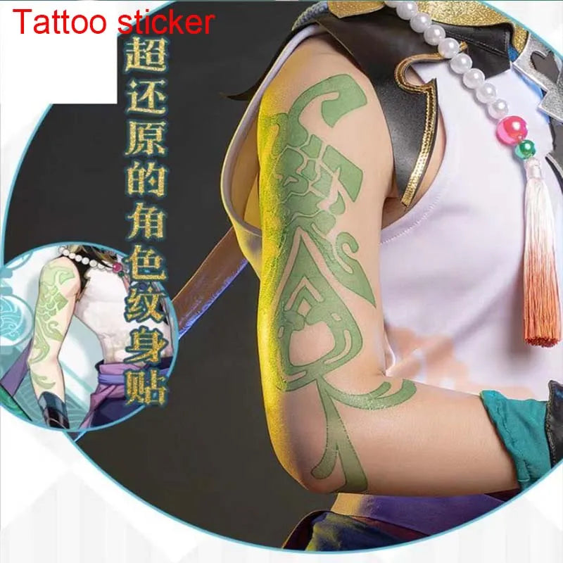 Xiao Cosplay Costume Cosplay Anime Xiao Full Set Xiao Wig Mask Tattoo Sticker for Halloween Outfits