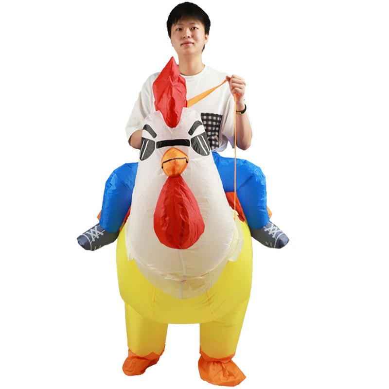 Adult Rooster Cosplay Inflatable Costume Kids Animal Anime Dress Suits Carnival Halloween Party Costumes for Man Woman