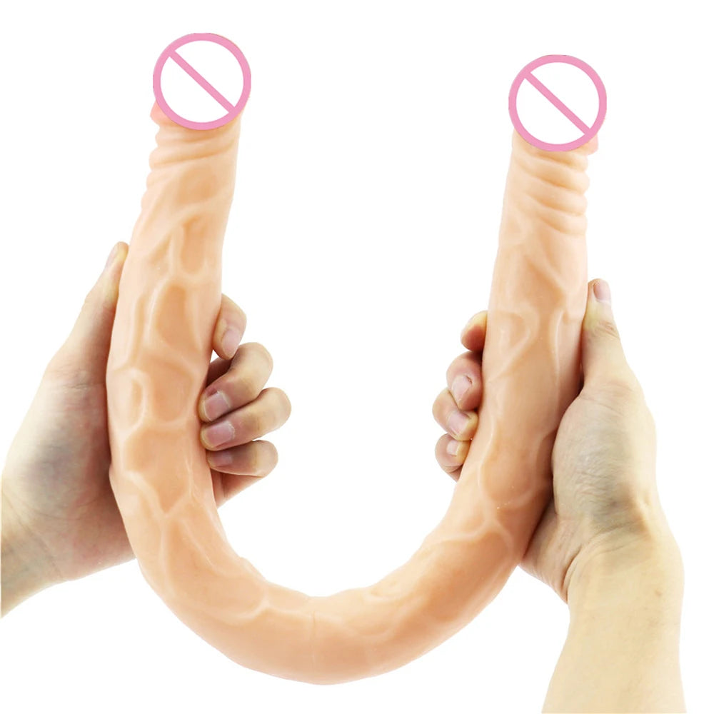 55cm Multicolor Double Head Dildo Flexible Dick Soft Big Penis Vagina Orgasm G-spot Stimulator Anal Sex Toys For Lesbian And Gay