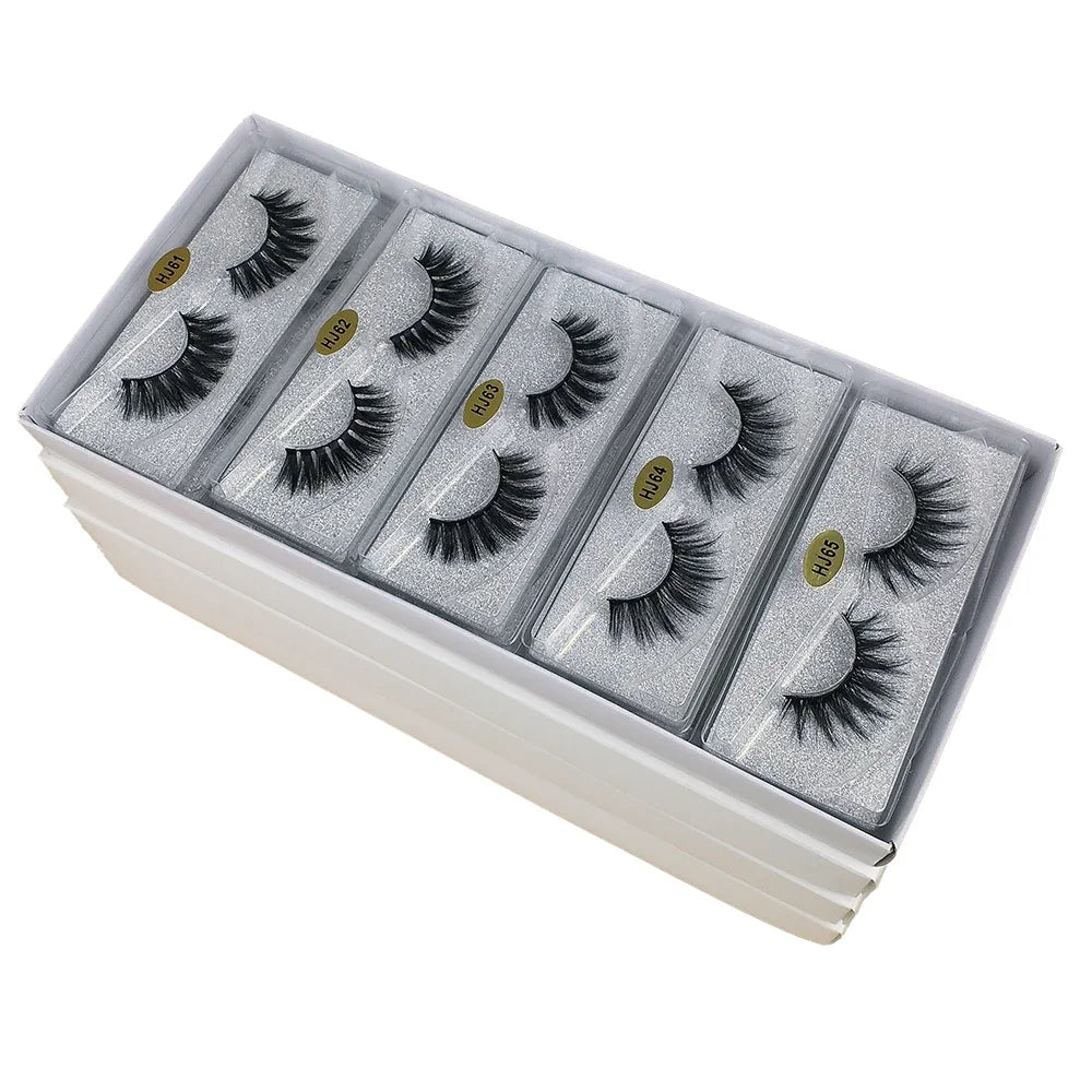 20 Pairs 3d False Lashes Bulk Natural Thick Fluffy False Eyelashes Makeup Fake Eyelashes Pack