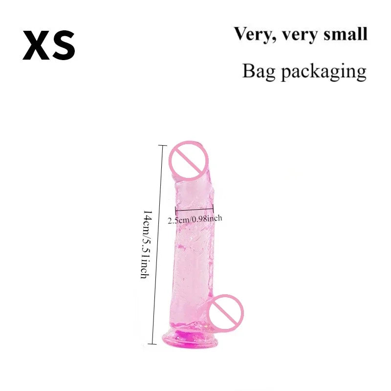 Realistic Transparent Jelly Dildos G-Spot Masturbation Sex Toy for Women Masturbator Vagina Wiht Strong Cup Ddildo Penis Adult18