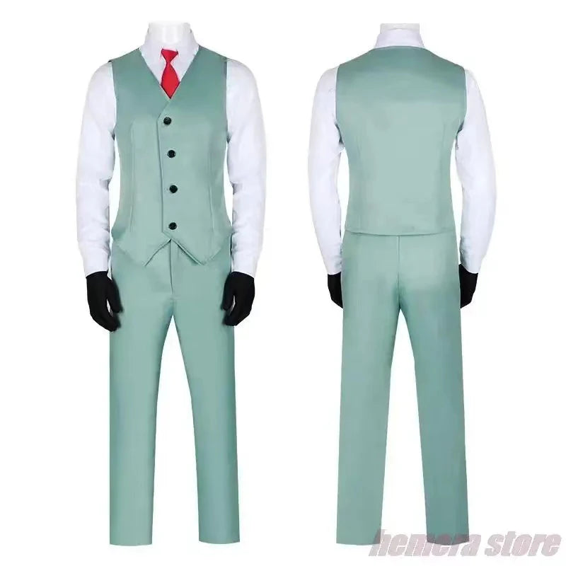 Anime Spy X Family Cosplay Costume Yor Forger Sexy Dress Loid Forger Light Green Suit Anya Kawaii Outfit Carnival Party Wig COS
