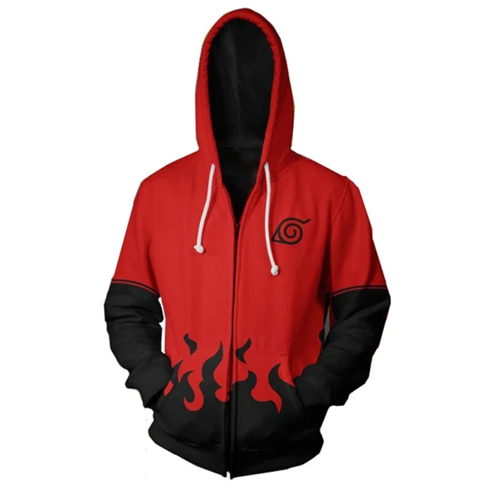 Anime Zip Hoodie Jackets Cosplay Clothes Costumes Men Hoodies Sweatshirts Zipper Tops Sasuke Sweatshirt Kakashi Tops