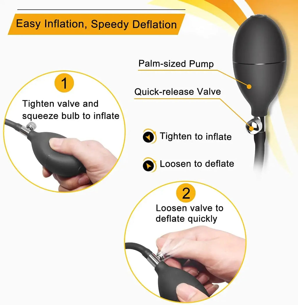 Inflatable Anal Plug with Metal Ball for Men&Women Extra Large Prostate Massager &G-Spot Stimulator Premium Comfort Anal Dilator