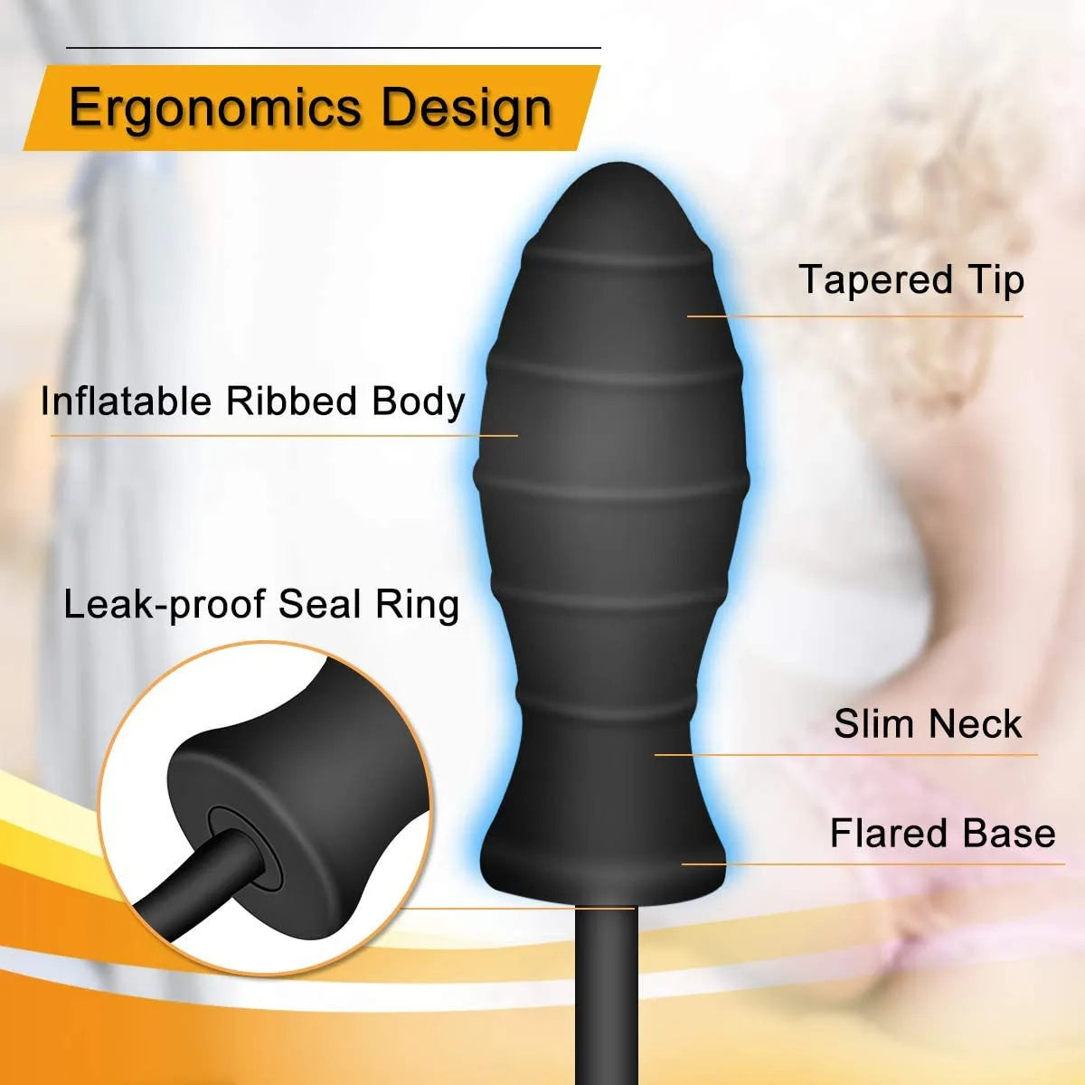 Inflatable Anal Plug with Metal Ball for Men&Women Extra Large Prostate Massager &G-Spot Stimulator Premium Comfort Anal Dilator
