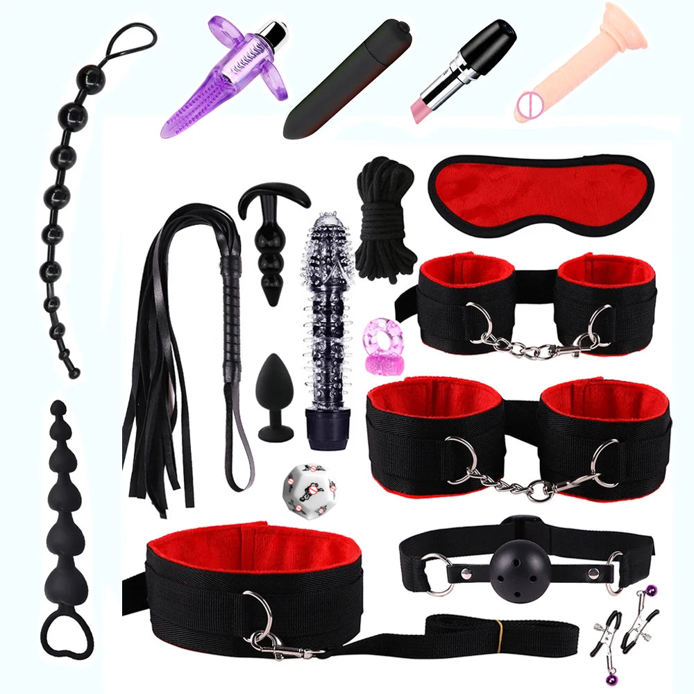 Vibrators sexy toys for women couples adult 18 Handcuffs erotic accessories bondage gear Mask anal plug penis ring dildo sex kit