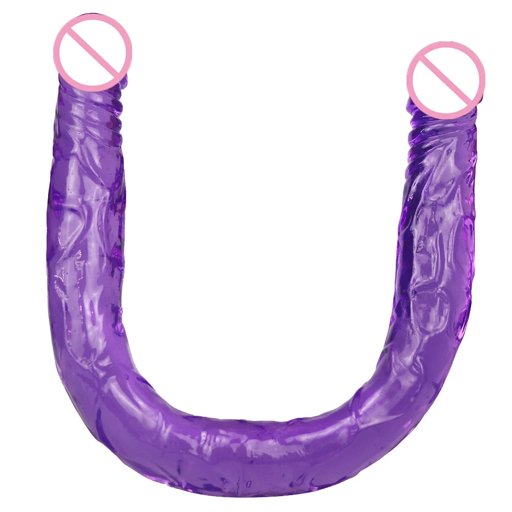 55cm Multicolor Double Head Dildo Flexible Dick Soft Big Penis Vagina Orgasm G-spot Stimulator Anal Sex Toys For Lesbian And Gay