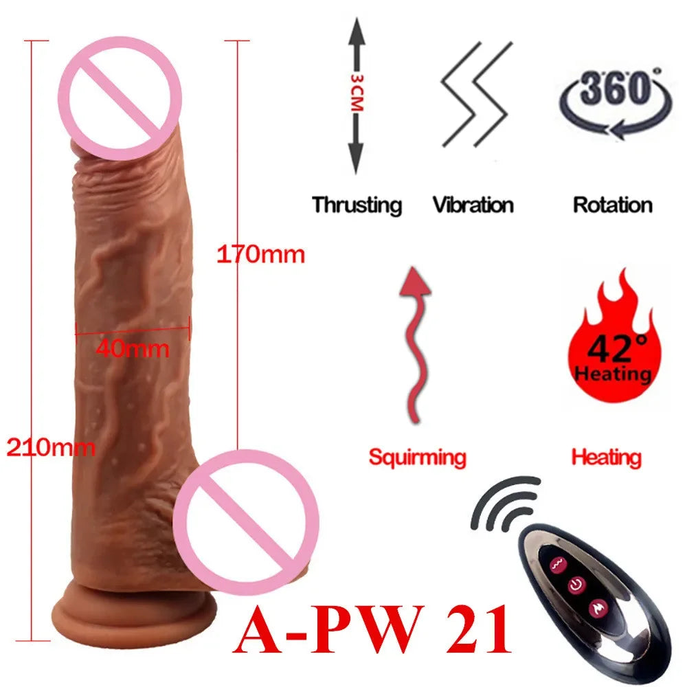 Realistic Dildo Vibrator for Women Sex Toys Heating Big Cock Remote Control Penis Telescopic Vibrators Female Stimulator Machine