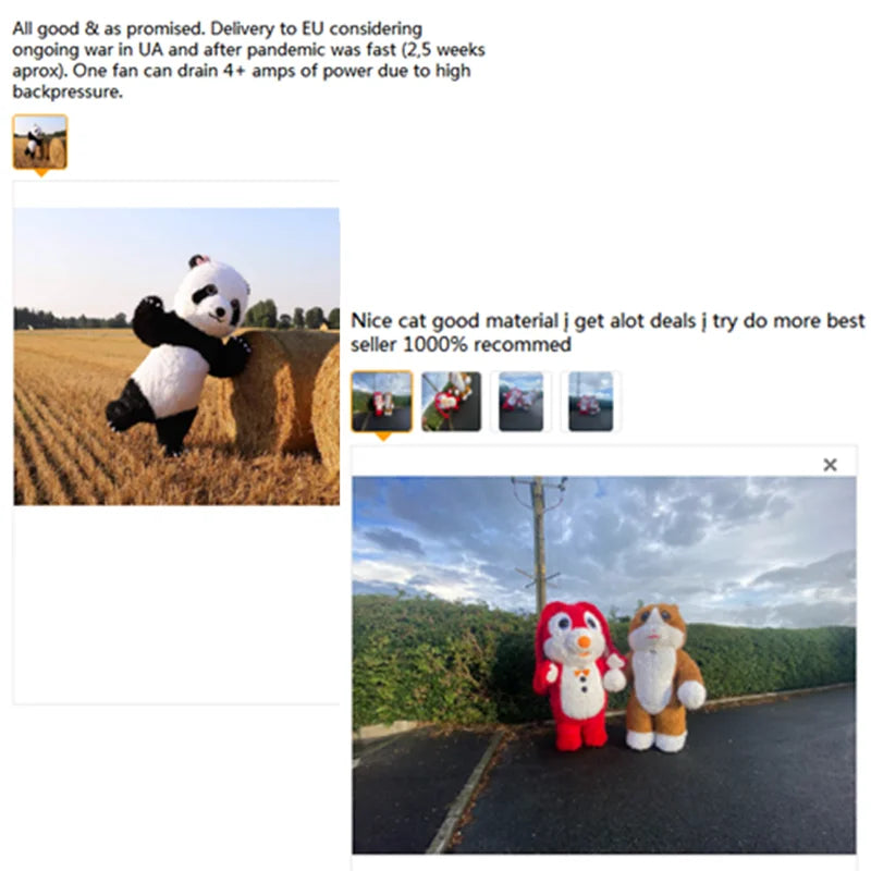 Inflatable Teddy Bear Mascot Costume for Adults - Cute Walking Bear Set for Carnival Birthday Party Role-Playing Performance