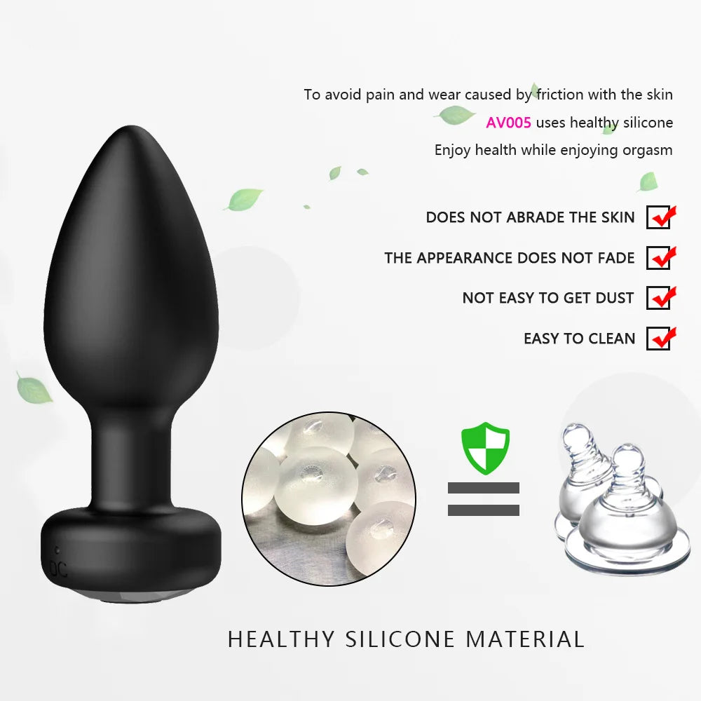 Anal Plug Vibrator for Men Butt Plug Portable Massager Wireless Remote Control Dildo Vibration Sex Toys for Male Adult Toys 18+