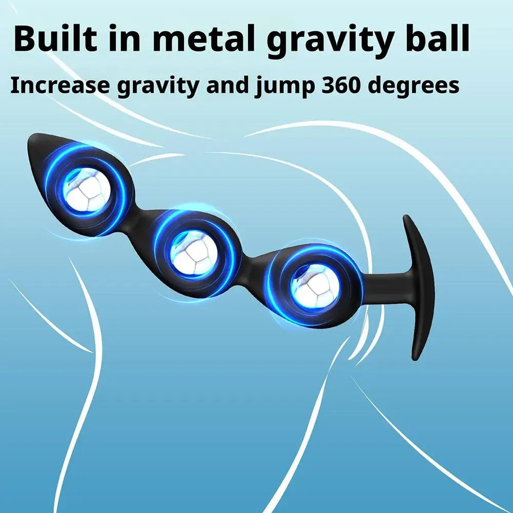 Wearable Anal Plugs With Steel Balls Ilicone Anal Dilation Training Anal Beads Fake Dildo Analplug Buttplug Sex Toy