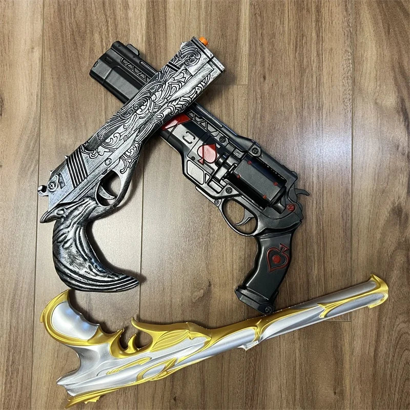 Revolver Guns Model Prop No Shotting Weapons Cosplay Laser Rifle Gun Safety PU Rubber Halloween Gift Toys