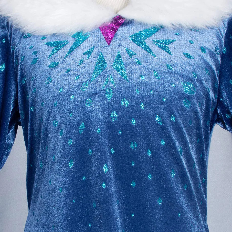 Adult Kid Ice Winter Queen Anime Princess Cosplay Costume Elsa Fantasia Cloak Halloween Party Women Ball Dress Stage Uniforms