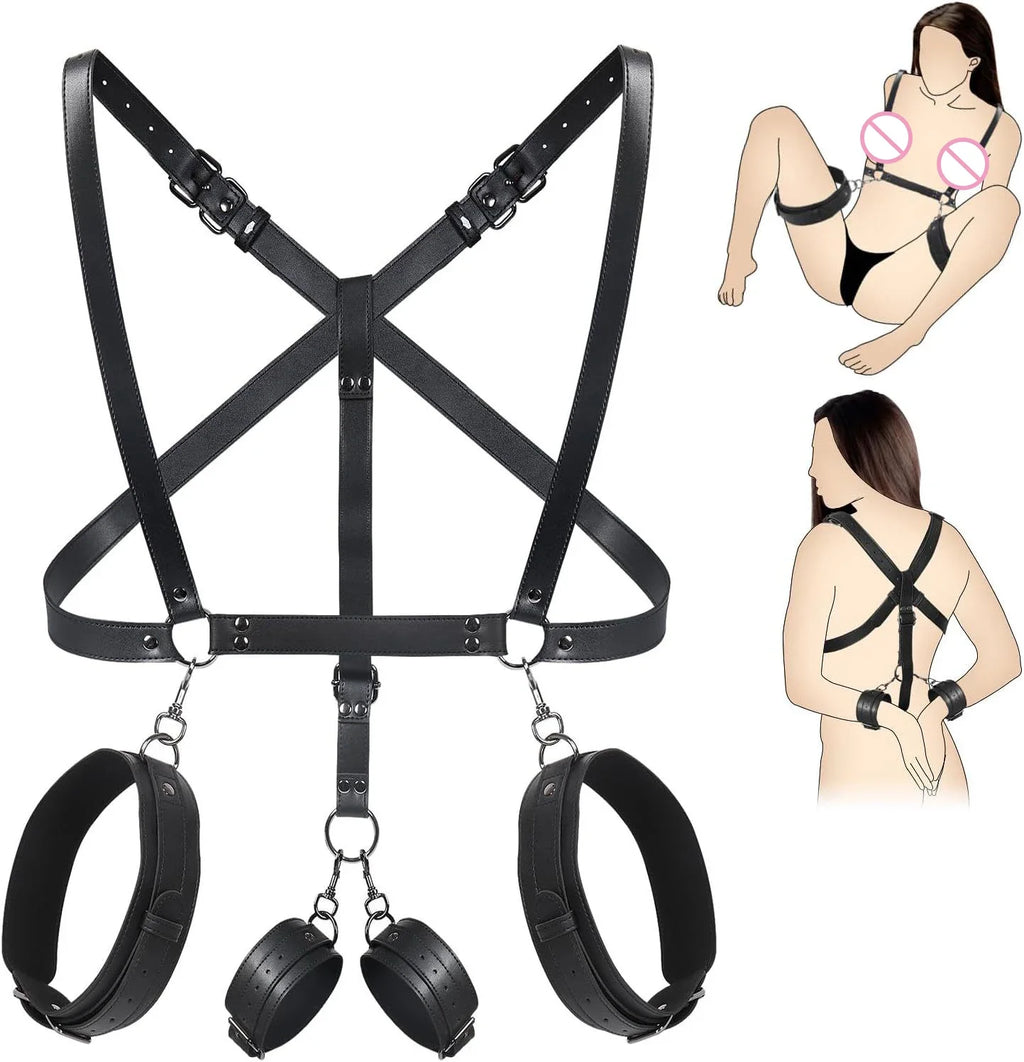 Bondage Kit BDSM Restraints Fetish Erotic Sex Toys Adjustable Handcuffs SM Restraint Wrist And Ankle Cuff Slave Fetish Adult Sex