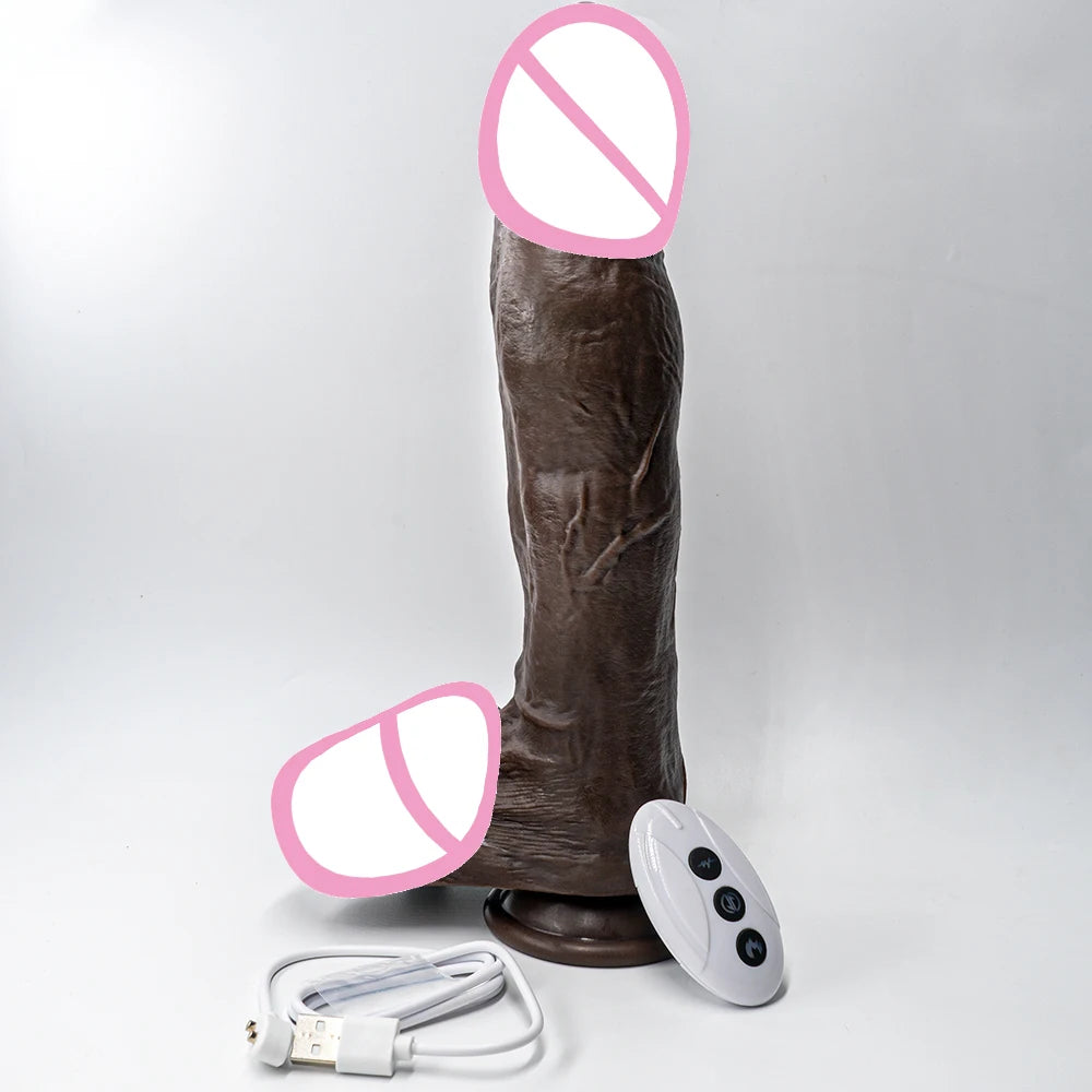 Vibrator XXXL Big Penis 11.4in Realistic Dildo Telescopic Vibrating Heating Anal Butt Plug Sex Toys for Women G Spot Dick Adult