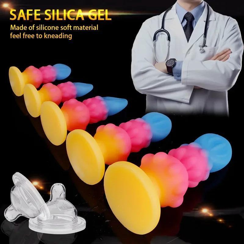 Huge Dragon Monster Dildo Penis Anal Plug Colorful Sex Toy Adult G/P Spot Stimulator Vaginal/Anus Massage Butt for Women Men