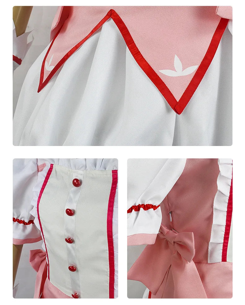 Kaname Madoka Cosplay Costume Anime Madok Magica Homura Uniform Dress with Choker Gloves Socks Halloween Outfits