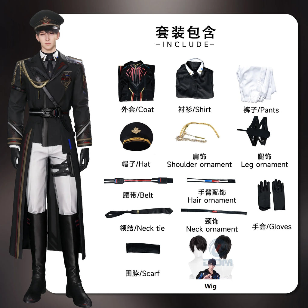 Love and Deepspace Caleb Far Air Captain Cosplay Costume Caleb Uniform For Halloween Carnival Party Comic Con