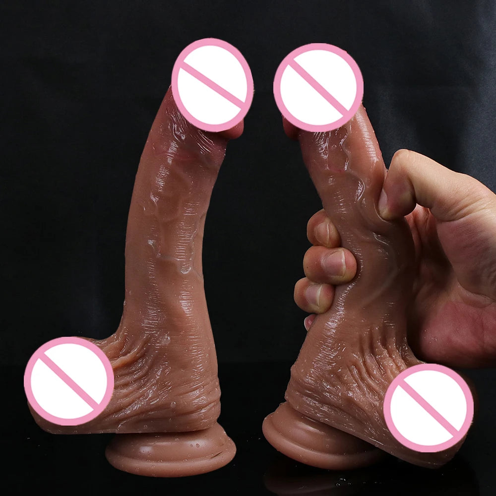 New Realistic Big Glans Dildo Soft Long Penis Huge Adult Dick Suction Cup Anal Sex Toys For Women Vagina G-Spot Orgasm Stimulate