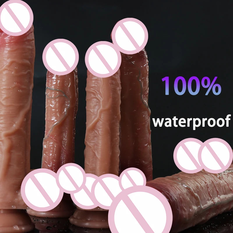 Realistic Silicone Big Dildos Fake Long Dick Penis Soft Double Layer Butt Plug Adult Sex Toys For Woman Men Vagina Anal Massage