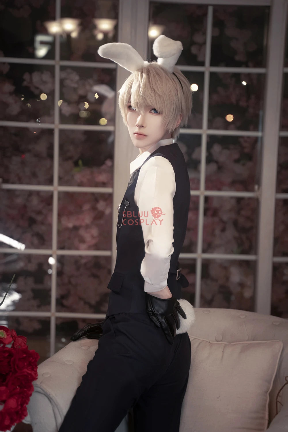 SBluuCosplay Rabbit Butler Xavier Cosplay Costume Game Love and Deepspace Bunny Shen Xinghui Costume Qiyu Rafayel Halloween