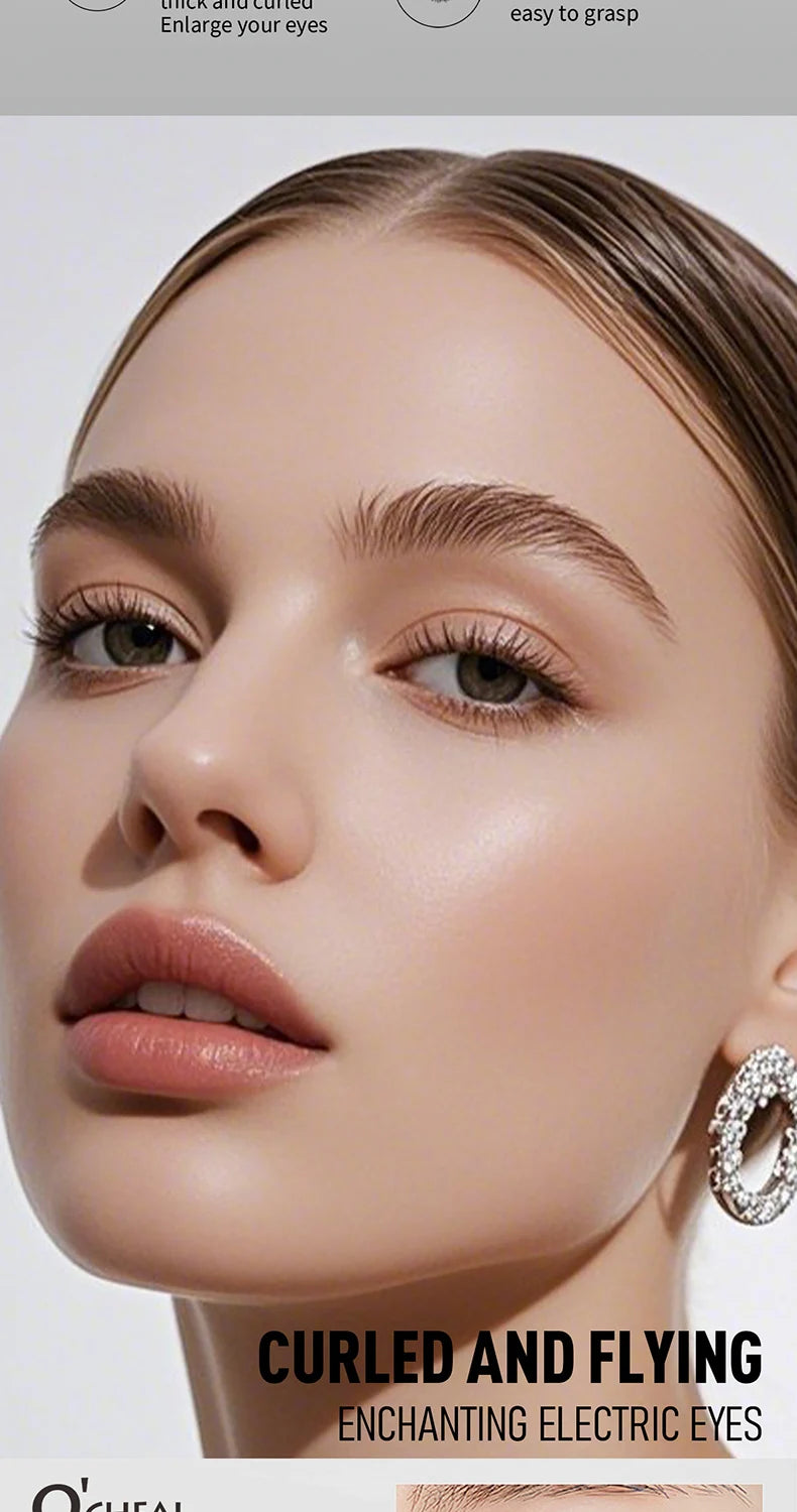 Long Lasting Waterproof Mascara 2mm Micro Engraving Brush Curling Lengthens Volumizes Smudgeproof Clump Free