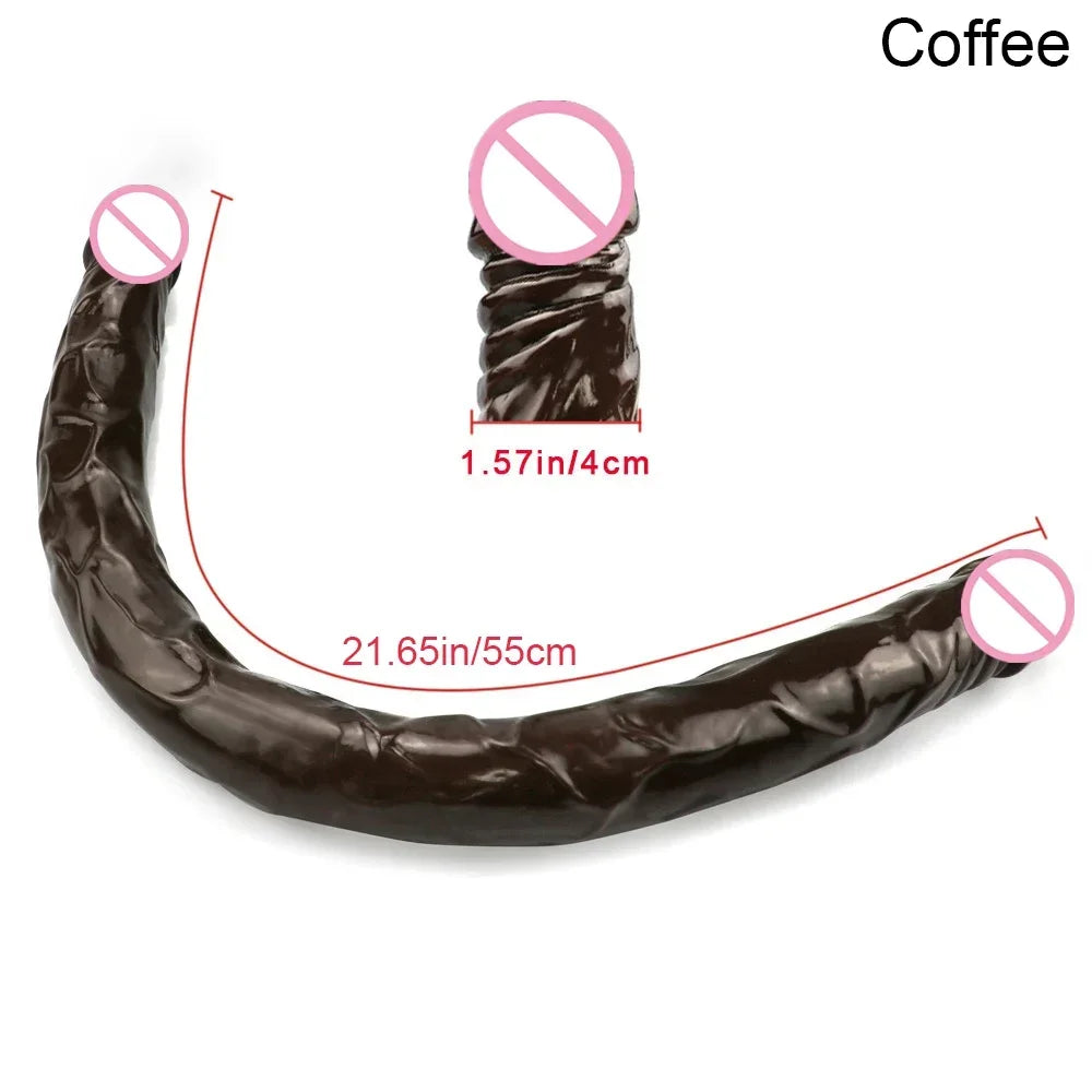 55cm Multicolor Double Head Dildo Flexible Dick Soft Big Penis Vagina Orgasm G-spot Stimulator Anal Sex Toys For Lesbian And Gay