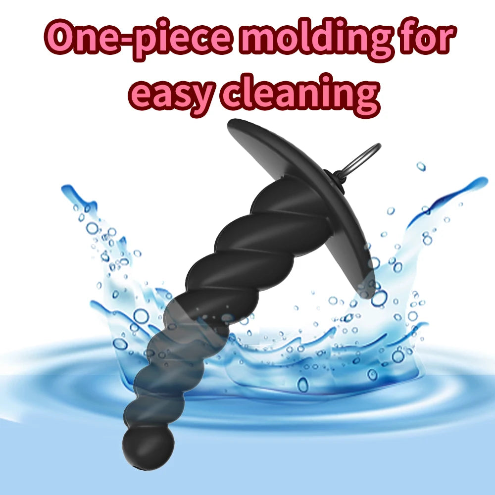 Anal Plug Butt Plug with Hollow Enema Prostate Massage Anal Bead Anus Expander Stimulator Orgasm Erotic Peephole Adult Sex Toy